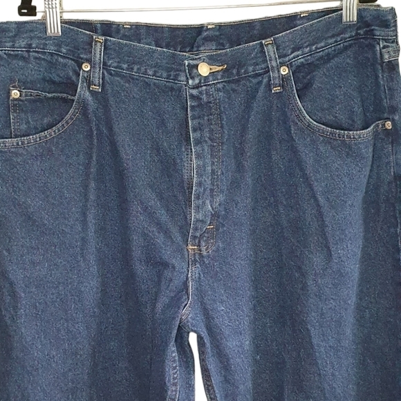 WRANGLER Vintage Relaxed Fit Denim Jeans Dark Wash Blue Mens Size 40×30 Western - Picture 4 of 9